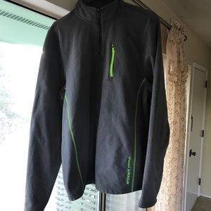 Under armor turtle neck sweater gray and green L